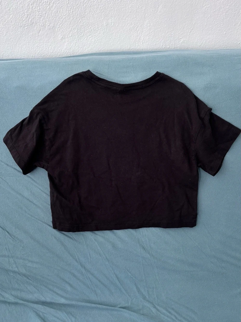 Rolling Stones Graphic Crop Tee Old Navy Black Boxy Fit